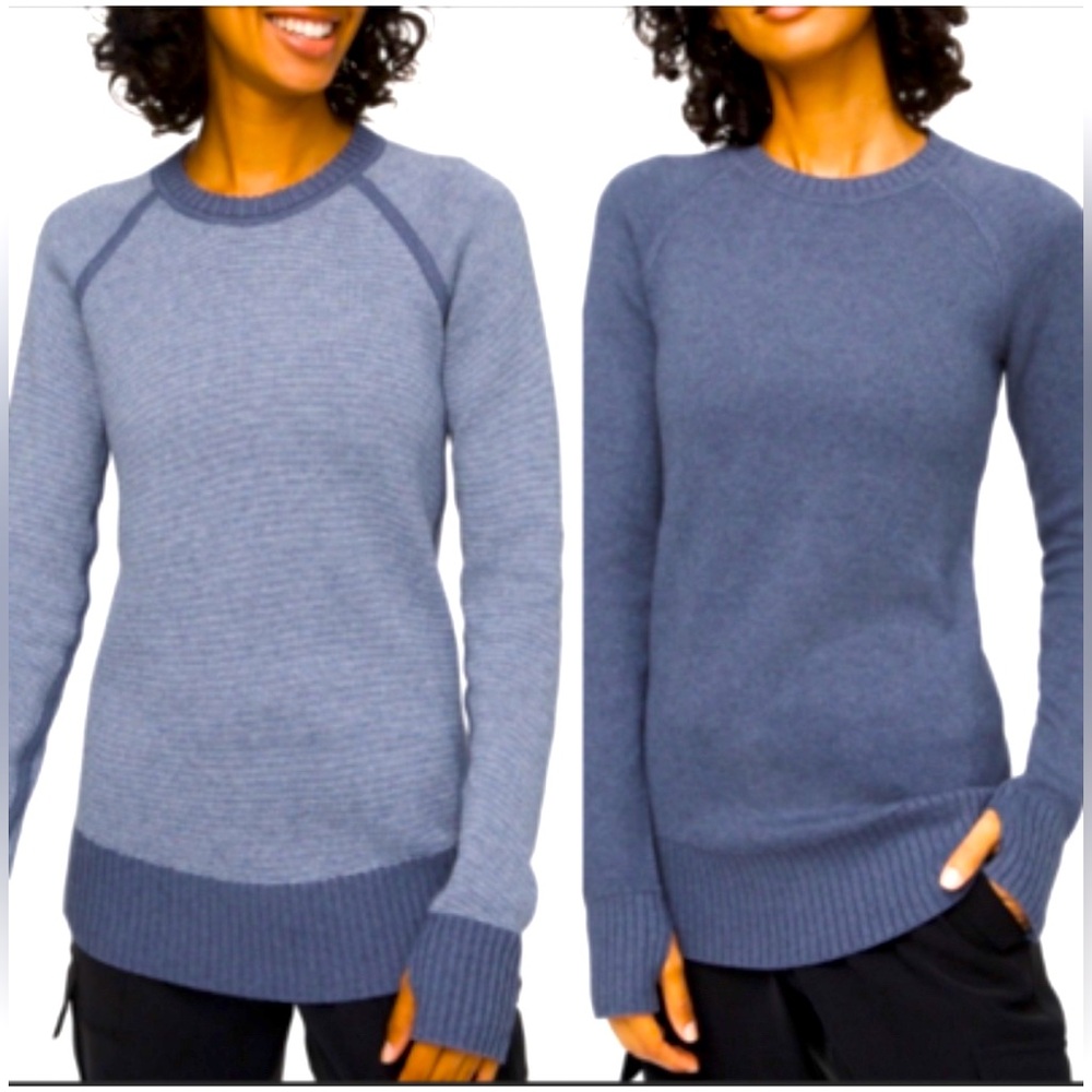 Lululemon Athletica Blue Crew Neck Sweaters Reversible
